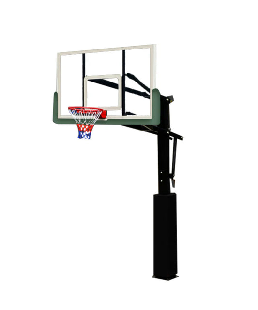 72 Inch Professional In-ground Basketball System with Hoop Tempered Glass Backboard